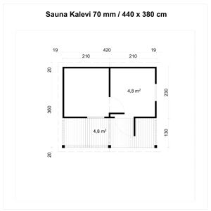 Tenekaubandus Saunahaus Kalevi 70 Fußboden:inkl. 28mm starken Fußboden