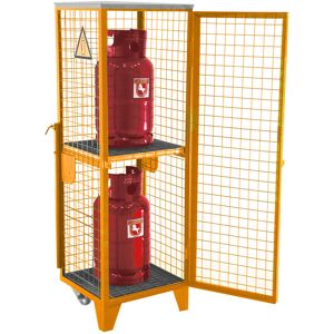 Bauer Gasflaschen-Depot GFD-R 2, Gelborange, 1 Tür, Drahtgitter für 2x 11 kg-Gasflaschen