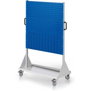 Kappes Systeme Kappes RasterMobil® mobiler Arbeitsplatzschrank Größe #4 1580x1000x500mm 4 Lochplatten 2 Schlitzplatten 6-teilig enzianblau