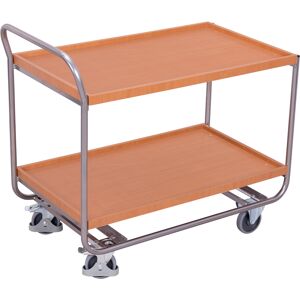 Variofit Aluminium Tischwagen mit Schiebegriff, 2 Schubladen und 2 Ladeflächen 985x595mm