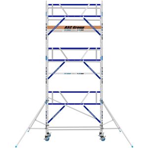 ASC Group ASC Rollgerüst AGS Pro 190x75cm mit Holz-Plattformen und einseitigem Geländer 7,3m Arbeitshöhe