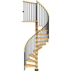 Dolle Spindeltreppe Winnipeg 266,5-292,5cm Geschosshöhe 12 Stufen Ø120cm Buche geölt