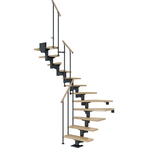 DOLLE Mittelholmtreppe „Cork“ Treppen Gr. 1/2 gewendelt, grau (anthrazit) Treppen