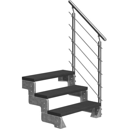 DOLLE Außentreppe „Gardentop“ Treppen TRIMAX-Stufen 80 cm Gr. gerade, silberfarben (anthrazit, silberfarben) Treppen