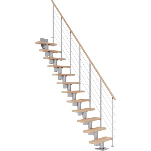 DOLLE Mittelholmtreppe „Dublin“ Treppen BucheMetall Gr. gerade, grau (perlgrau) Treppen