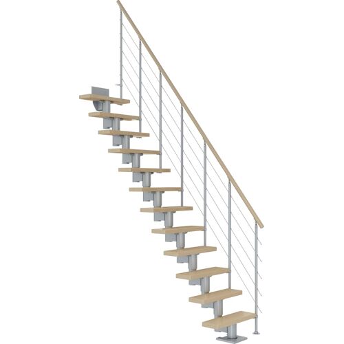 DOLLE Mittelholmtreppe „Dublin“ Treppen AhornMetall Gr. gerade, grau (perlgrau) Treppen