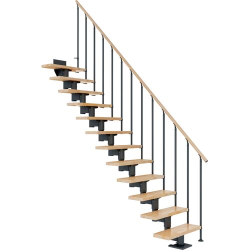 DOLLE Mittelholmtreppe „Cork“ Treppen BucheMetall Gr. gerade, grau (anthrazit) Treppen