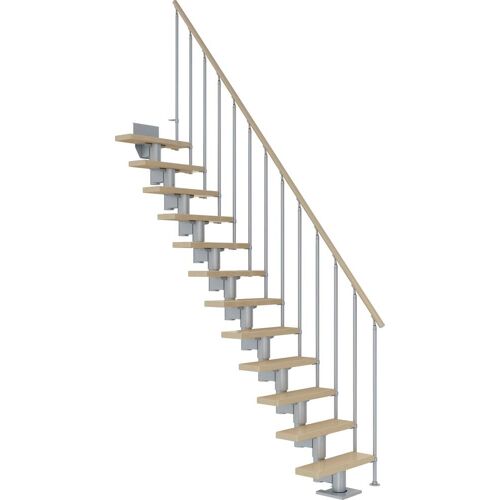 DOLLE Mittelholmtreppe „Dublin“ Treppen AhornMetall Gr. gerade, grau (perlgrau) Treppen
