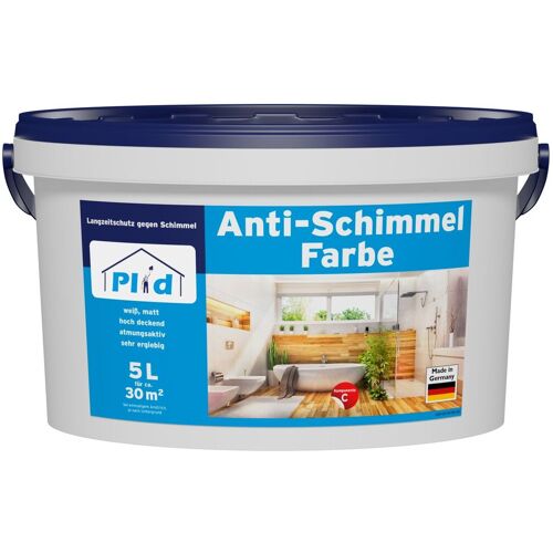 Plid Premium Anti-Schimmelfarbe Schimmelschutz Feuchtraumfarbe Weiß