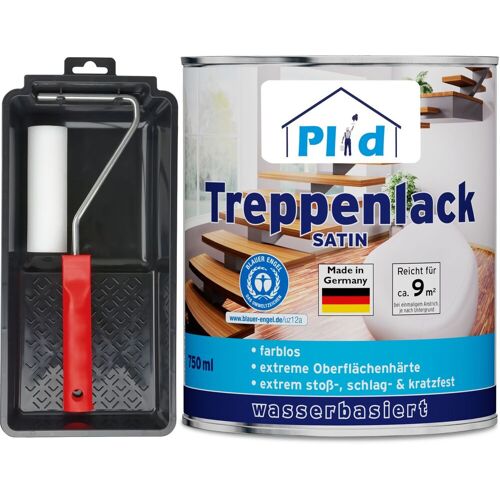 Plid Premium Treppenlack Treppensiegel Klarlack Holzsiegel Set Farblos – Satin