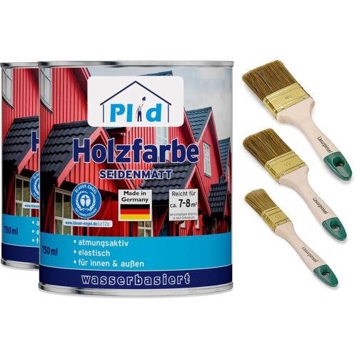 Plid Premium Holzfarbe Holzlack Farbe für Holz Pinsel Schwedenrot