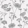 SUPERFRESCO EASY Vliestapete "Blumen" Tapeten WeissSchwarz - 10mx52 cm Gr. B/L: 0,52 m x 10 m, schwarz Blumentapeten