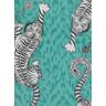 Clarke & Clarke Tiger Tapete Tigris von Clarke und Clarke - Teal