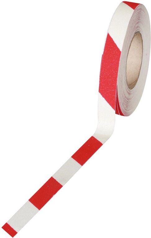 HESKINS Antirutschband - feinkorn, 25 mm x 18,3 m, weiß-rot