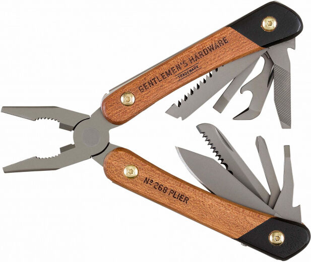 Gentlemen's Hardware multitool Werkzeuge 10,2 cm Holz/Edelstahl silber