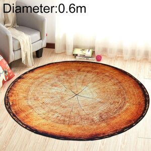 Shoppo Marte 3D Growth Ring Pattern Bathroom  Living Room Carpets Home Decor Mat, Size:Diameter about 0.6m(Black Edged Wood Grain)