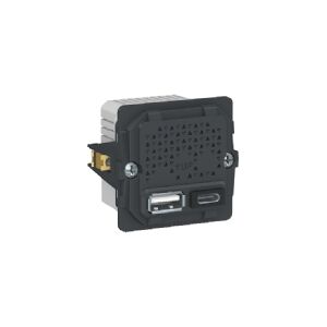 LAURITZ KNUDSEN FUGA dobbelt 5V USB A+C-lader, 2400 mA, 1 modul, uden afdækning.