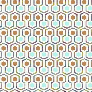 Noordwand Good Vibes tapet Hexagon Pattern grøn og orange