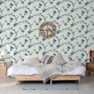 DUTCH WALLCOVERINGS tapet Flower lyseblå