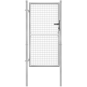 vidaXL havelåge galvaniseret stål 105x200 cm sølvfarvet