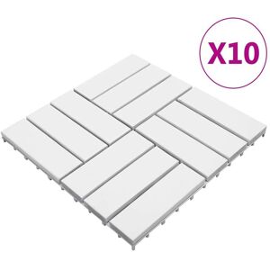 vidaXL terrassefliser 10 stk. 30x30 cm massivt akacietræ hvid