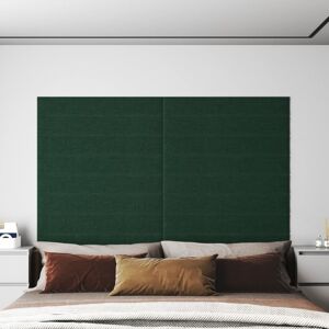 vidaXL vægpaneler 12 stk. 90x15 cm 1,62 m² stof mørkegrøn