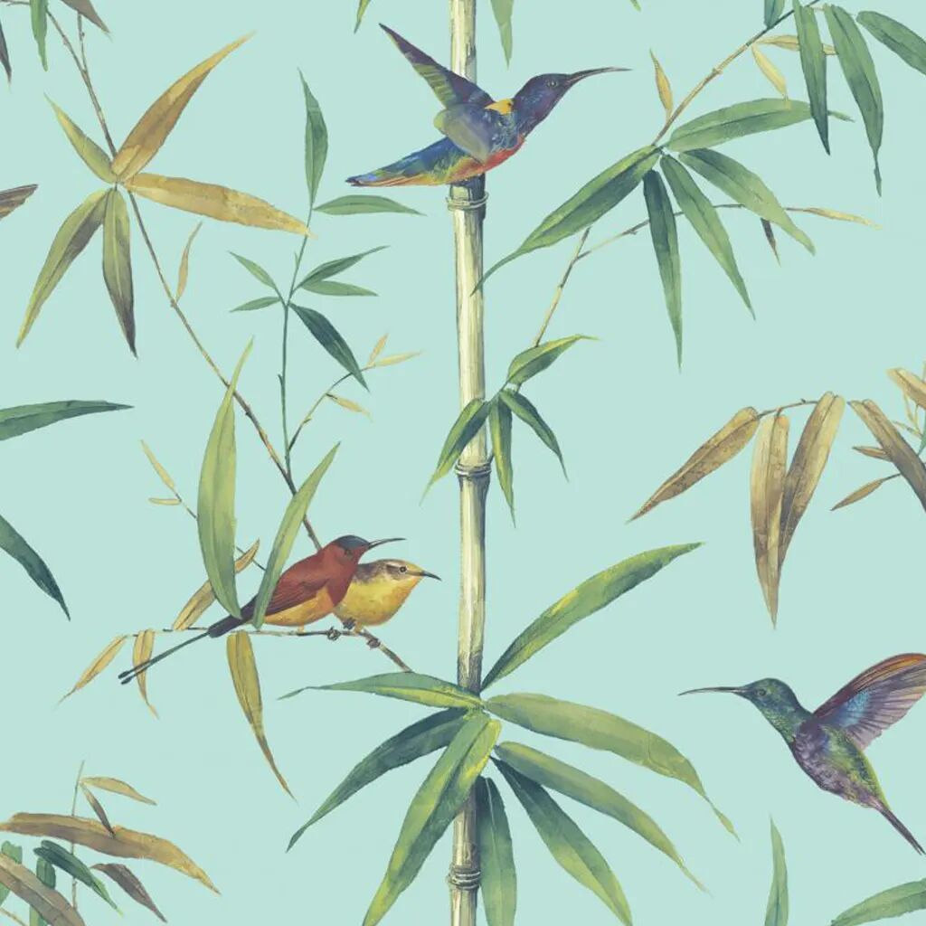 Noordwand vægtapet Kolibri and Bamboo turkis