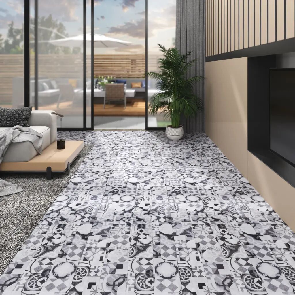vidaXL PVC-gulvbrædder 5,26 m² 2 mm grå mønster