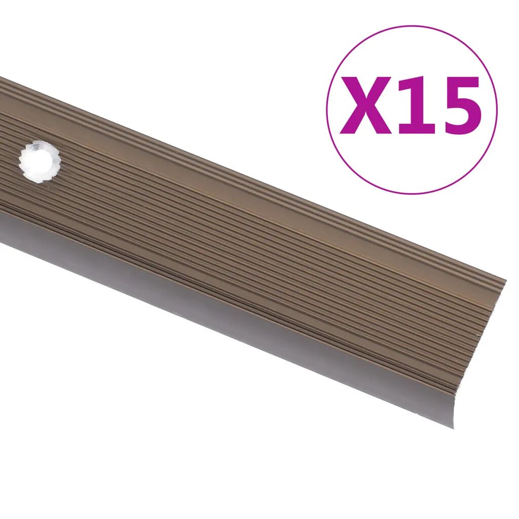 vidaXL 15 stk. trappelister L-facon 100 cm aluminium brun