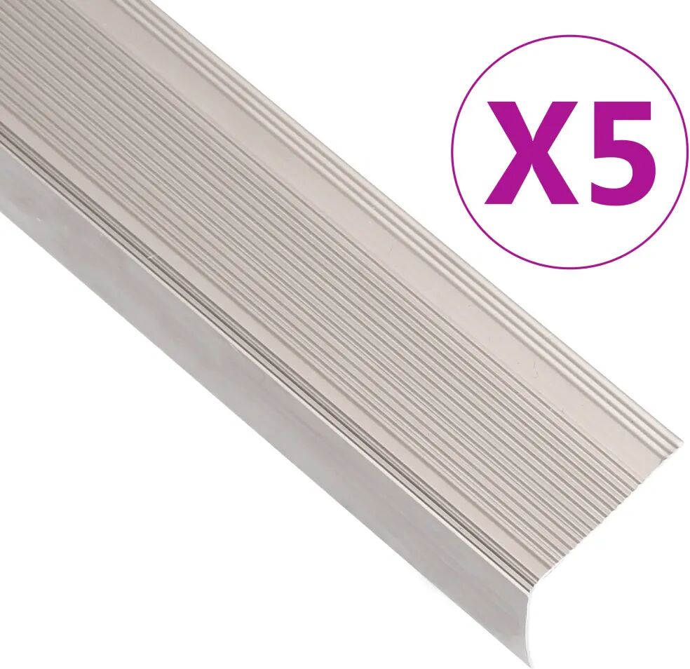 vidaXL 5 stk. trappelister L-facon 100 cm aluminium champagnefarvet