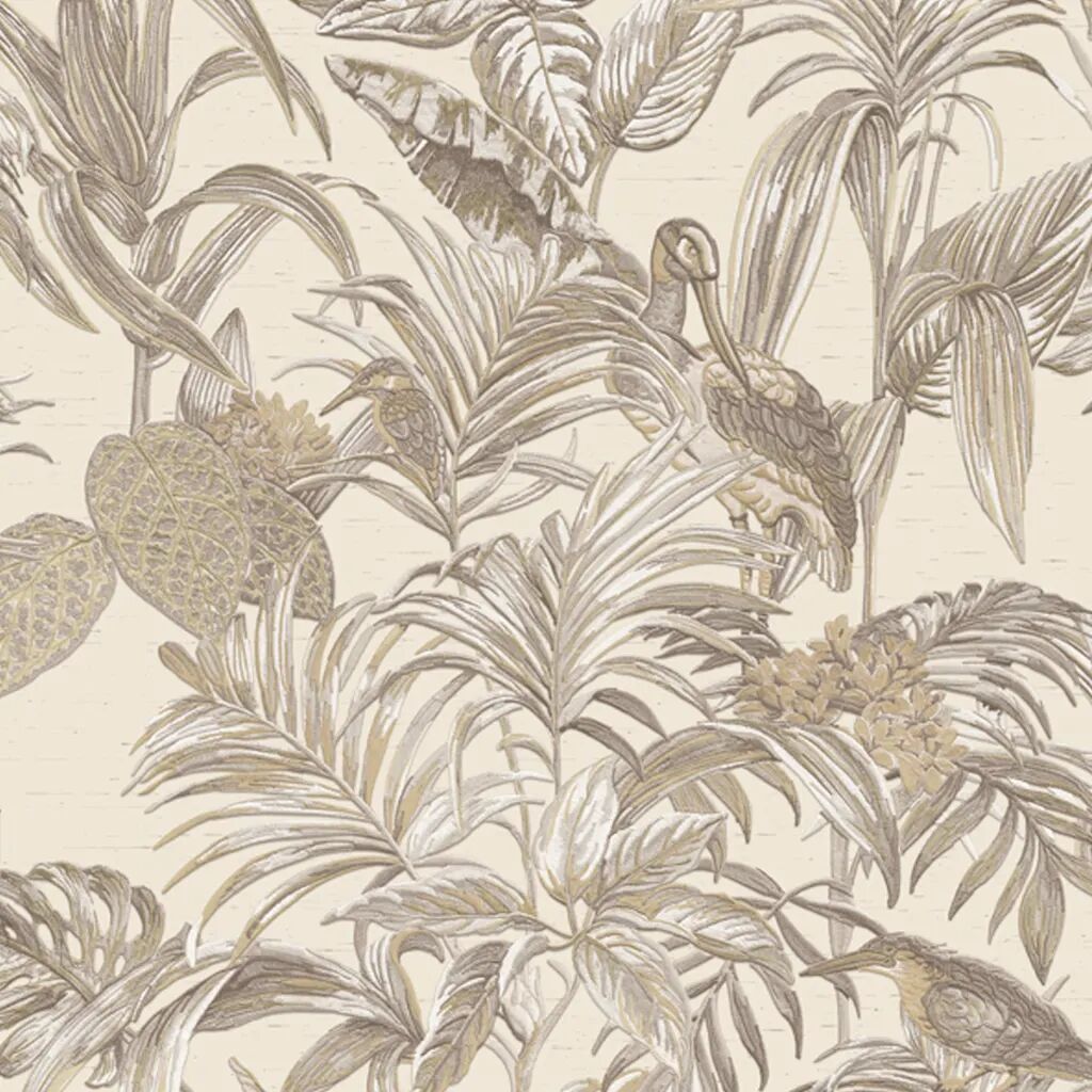 DUTCH WALLCOVERINGS tapet Bird-of-Paradise cremefarvet