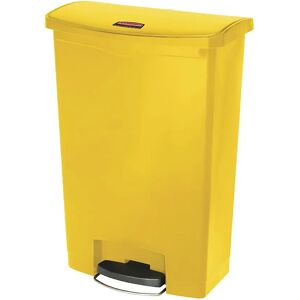 Rubbermaid Colector de residuos con pedal SLIM JIM®, capacidad 90 l, A x H x P 353 x 826 x 570 mm, rodante, amarillo