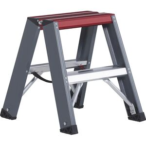 Altrex Escalera de tijera de peldaños planos de aluminio, ascenso por ambos lados, 2 x 2 peldaños, altura de trabajo 2450 mm