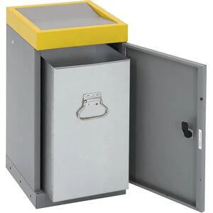 kaiserkraft Recipiente con puerta batiente para separar materiales, suelto, capacidad 30 l, tapa de color amarillo