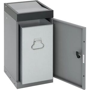 kaiserkraft Recipiente con puerta batiente para separar materiales, suelto, capacidad 30 l, tapa de color gris