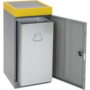 kaiserkraft Recipiente con puerta batiente para separar materiales, suelto, capacidad 70 l, tapa de color amarillo