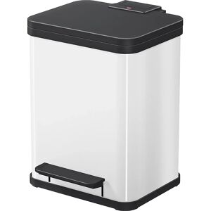 Hailo Colector de residuos ecológico con pedal, duo Plus M, capacidad 2 x 9 l, blanco