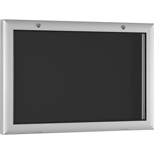 kaiserkraft Vitrina para interiores y exteriores, apertura de puerta 180° hacia abajo, para DIN A2, pared posterior en gris antracita RAL 7016