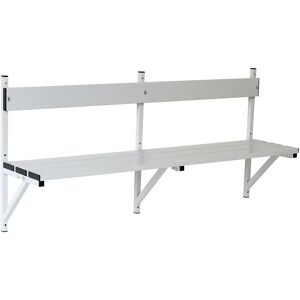 Sypro Banco de pared, listones de aluminio, longitud 2000 mm, gris luminoso