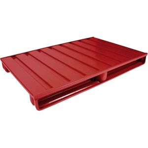 Heson Palet plano de acero, L x A 1200 x 800 mm, carga máx. 2000 kg, rojo vivo