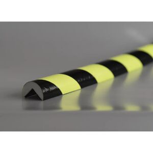 SHG Protección de esquinas Knuffi®, tipo A, pieza de 1 m, negro y fluorescente, imantado