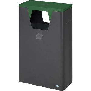 VAR Recipiente para separar materiales en exteriores, capacidad 60 l, H x A x P 890 x 300 x 550 mm, mineral de hierro micáceo/verde