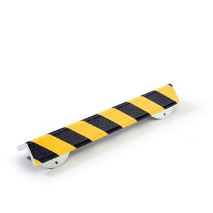 SHG Protección de esquinas Knuffi® con carril de montaje, tipo H+, pieza de 500 mm, negro y amarillo