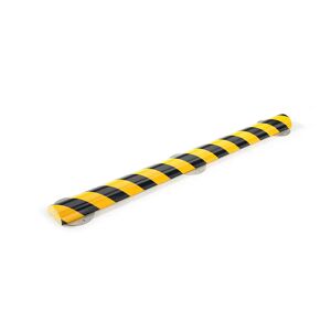 SHG Protección de superficies Knuffi® con carril de montaje, tipo C+, pieza de 500 mm, negro y amarillo