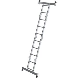 MUNK Escalera multiusos de aluminio, incl. plataforma de trabajo, 10 peldaños