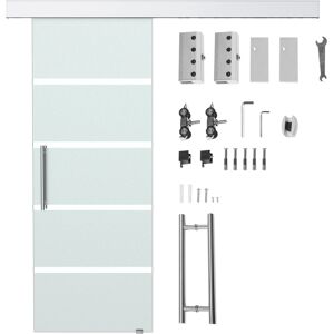 Homcom Puerta Corrediza de Vidrio Puerta Corredera Deslizante de Cristal Seguridad 77,5x205 cm