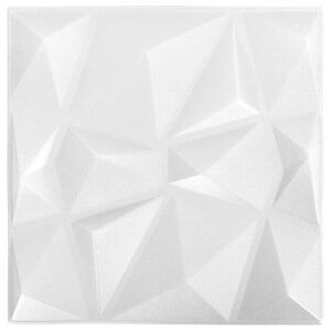 vidaXL Paneles De Pared 3d 24 Unidades 50x50 Cm Blanco Diamante 6 M²