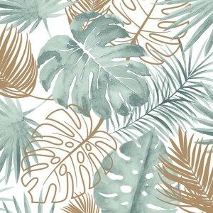 Dutch Wallcoverings Papel Pintado Hojas De Monstera Verde