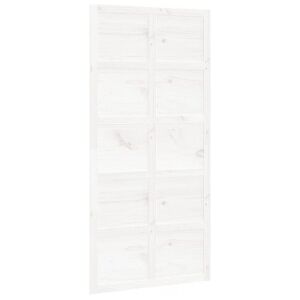 vidaXL Puerta De Granero Madera Maciza Pino Blanca 100x1.8x214 Cm