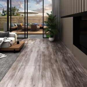 vidaXL Lamas De Suelo No Autoadhesivas Pvc Marrón Madera Mate 5.26m²